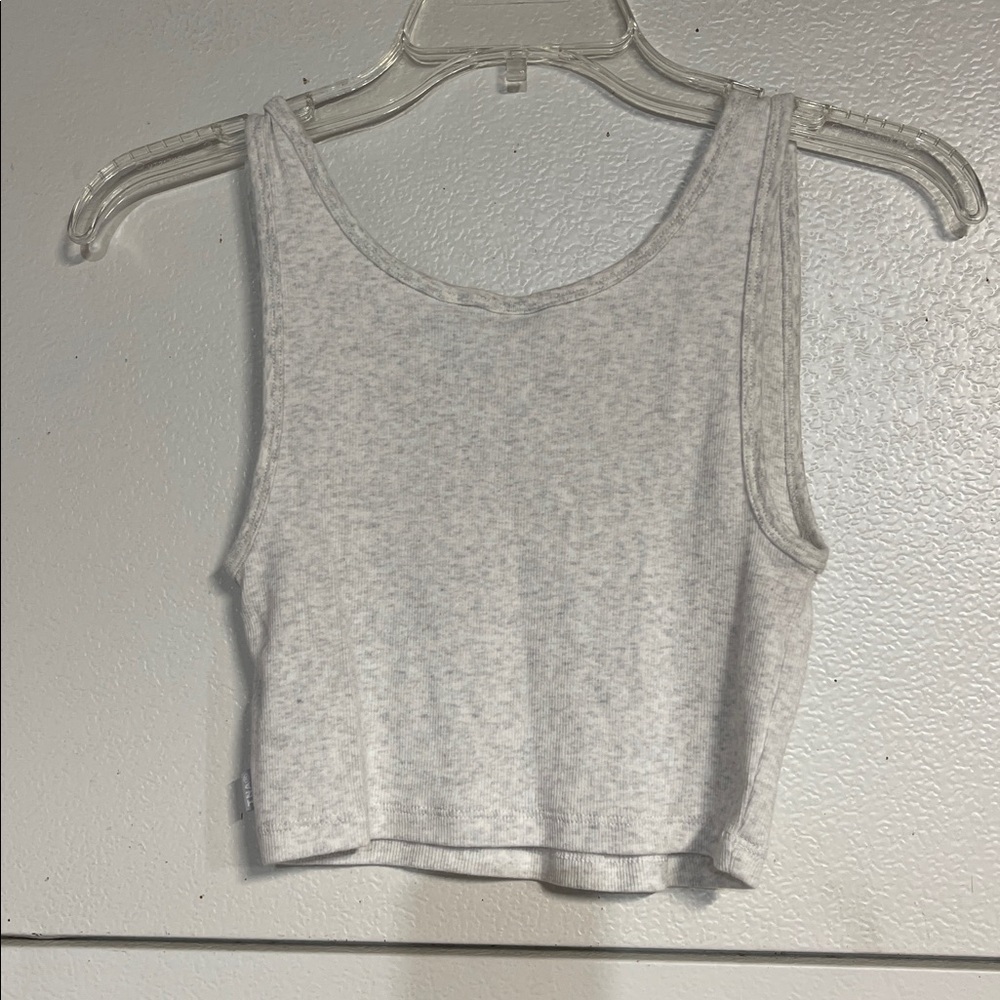 TNA ARITZIA RIBBED CROPPED TANK HEATHERED GRAY SMALL - Picture 6 of 6